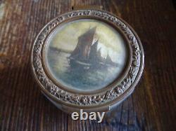 Art Deco Antique Powder Compact Signed Engraving