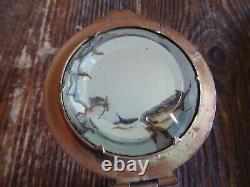 Art Deco Antique Powder Compact Signed Engraving