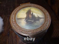 Art Deco Antique Powder Compact Signed Engraving