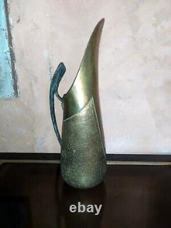 Art Deco Art Nouveau Pourer Pitcher Signed V. Mugaritz Brass Bronze