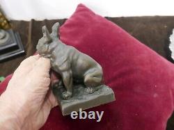 Art Deco Bronze Animalier, 1930, Bulldog signed by Irénée Rochard, H 12cm, W 1.15kg