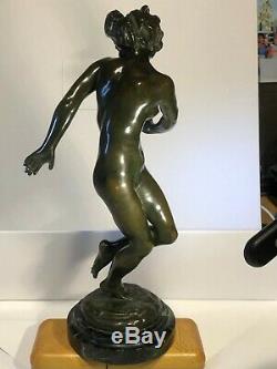Art Deco Bronze Dancer On One Foot Cavacos Signed E (1885-1976)