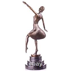 Art Deco Bronze Dancer Sculpture After Demetre Chiparus