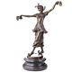 Art Deco Bronze Dancer Sculpture With Scarves After Claire Colinet