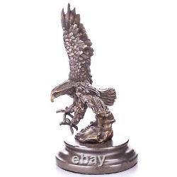 Art Deco Bronze Eagle Sculpture on Black Marble after Milo