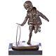 Art Deco Bronze Figure: Boy With Hoop After Dh Chiparus Vintage