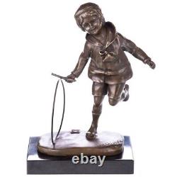 Art Deco Bronze Figure: Boy with Hoop after DH Chiparus Vintage