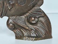 Art Deco Bronze Fish Animal Sculpture with Brown Patina (Unsigned) Sandoz 1930