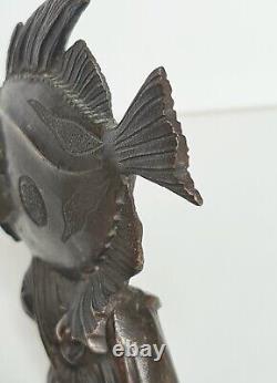 Art Deco Bronze Fish Animal Sculpture with Brown Patina (Unsigned) Sandoz 1930