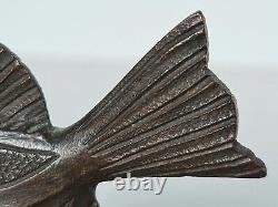 Art Deco Bronze Fish Animal Sculpture with Brown Patina (Unsigned) Sandoz 1930