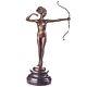 Art Deco Bronze Sculpture Of A Nude Woman With Bow After M. Bouraine