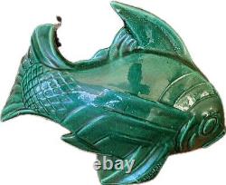 Art Deco Ceramic, signed, large fish, year 1930, widely imitated, beware.