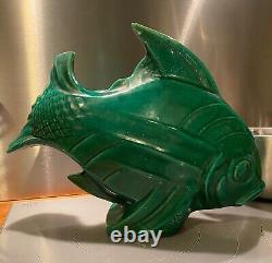 Art Deco Ceramic, signed, large fish, year 1930, widely imitated, beware.