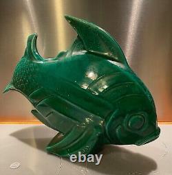 Art Deco Ceramic, signed, large fish, year 1930, widely imitated, beware.