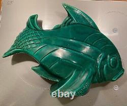 Art Deco Ceramic, signed, large fish, year 1930, widely imitated, beware.