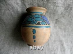 Art Deco Era Vase Signed by Jean Leclerc Vallauris Glazed Earthenware Decoration