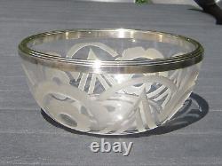 Art Deco Glass Cut, Silver Metal Ring, Signed Ramus