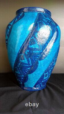 Art Deco Glazed Stoneware Vase Signed Raoul Lachenal Single Piece (1885-1956)