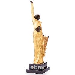 Art Deco Golden Bronze Dancer Sculpture After Demetre Chiparus