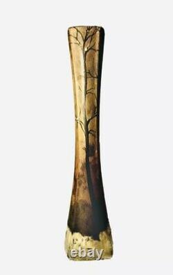 Art Deco Lacruste Pattern Glass Vase Signed Legras Height 24 CM