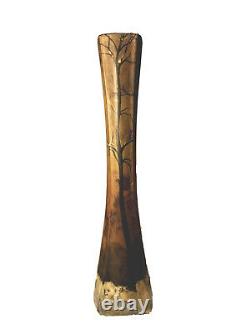 Art Deco Lacruste Pattern Glass Vase Signed Legras Height 24 CM