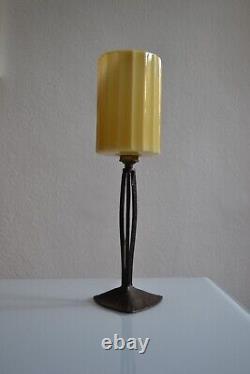 Art Deco Lamp Signed Wrought Iron MF for Muller Brothers