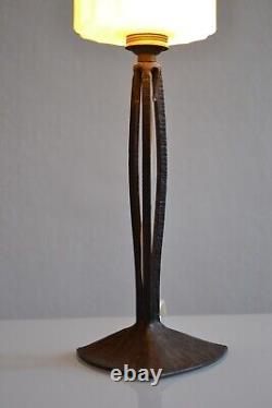 Art Deco Lamp Signed Wrought Iron MF for Muller Brothers