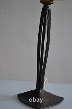 Art Deco Lamp Signed Wrought Iron MF for Muller Brothers