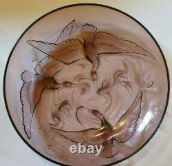 Art Deco Large Cup Glass Mould Japanese Fish Birds Sabino Verlys Sign