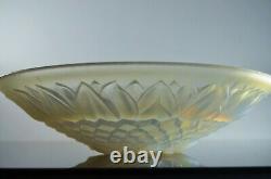 Art Deco Large Opalescent Molded Glass Fruit Bowl Signed Verlys Sabino France