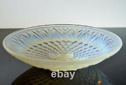 Art Deco Large Opalescent Molded Glass Fruit Bowl Signed Verlys Sabino France