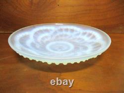 Art Deco Opalescent Glass Coupe, Centerpiece, and Empty Pocket Signed by J. Landier
