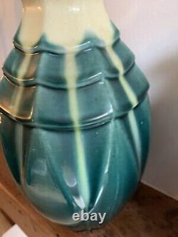 Art Deco Pairs of Glazed Ceramic Vases Signed Five Lille