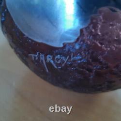 Art Deco Purple Glass Vase Signed By Argyl Silver Decoration Of Grape Clusters