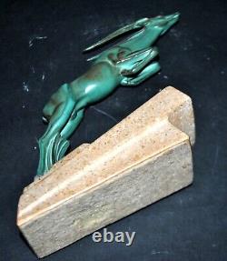 Art Deco Sculpture Cast Iron MAX LE VERRIER Gazelle Antelope signed MARCO 1930