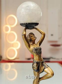 Art Deco Sculpture Lamp CIRCA 1920 Signed Bruns