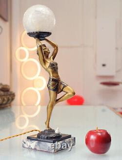 Art Deco Sculpture Lamp CIRCA 1920 Signed Bruns