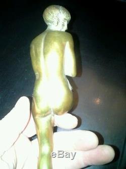 Art Deco Sculpture Old Bronze The Fagays 1892-1935 Shy Foundry Etling No Copy
