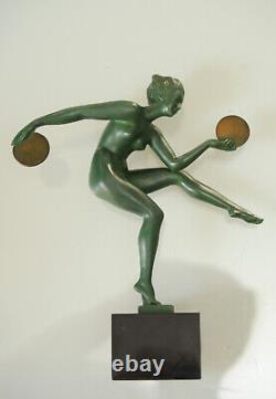 Art Deco Sculpture signed Derenne, Art Casting by Max le Verrier