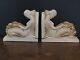 Art Deco Signed Mermaids By Lejan Rare Cracked Antique Bookends