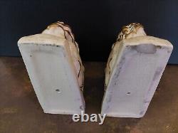 Art Deco Signed Mermaids by Lejan Rare Cracked Antique Bookends