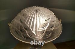 Art Deco Silver Bronze Glass Lamp Signed Signed And Numbered 1930