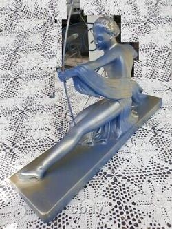 Art Deco Statue of Diana the Huntress, stamped and signed, 50 cm and over 5 kg