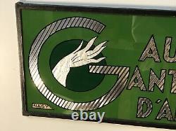 Art Deco Store Sign, Gilded Glass, Signed NAGY, 1937, Loft Decoration