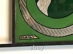 Art Deco Store Sign, Gilded Glass, Signed NAGY, 1937, Loft Decoration