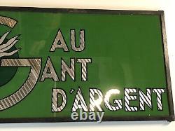 Art Deco Store Sign, Gilded Glass, Signed NAGY, 1937, Loft Decoration