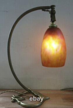 Art Deco Table Lamp Signed Daum Glass Pasta