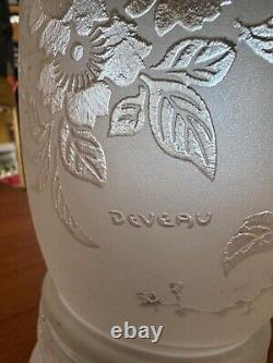 Art Deco Table Lamp by DEVEAU with Floral and Animal Motif