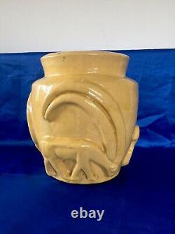Art Deco Vase In Ceramics Terracotta Decoration Dantilope Signed Art Deco Vase