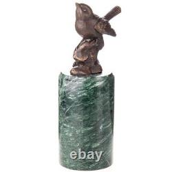 Art Deco bronze bird sculpture on marble base